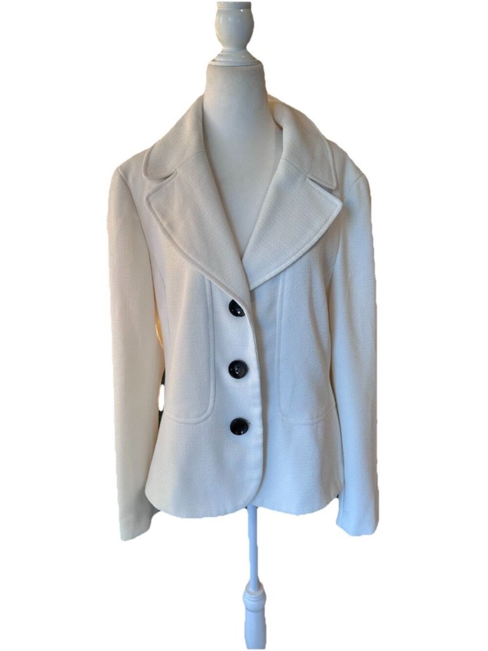 Conrad C Collection White Blazer Retro Style Buttons Size 14